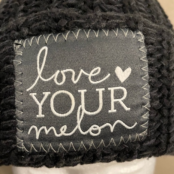 Gray Love Your Melon cuffed beanie hat - Picture 2 of 5
